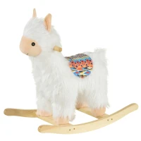 Qaba Kids Ride On Rocking Horse Sheep Style with Handle Grip Saddle Traditional Toy Gift for Children 18-36 Months Rocking Toy for Toddler White(m-2)