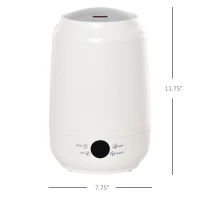 HOMCOM 5L Cool Mist Humidifier, Ultrasonic Quiet Air Humidifiers with Waterless Auto-Off, Sleep Mode, 3 Adjustable Mist Mode and Humidity for Home, Office, Bedroom, Large Room(m-3)