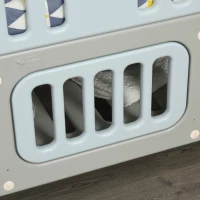 Qaba Baby Crib 3 In 1 Design Toddler Cot Cradle Beside Sleeping Cot with Storage Function Detachable Lockable Wheels for Infant Newborn Age 0 to 6 Months(m-10)