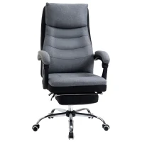 Vinsetto Office Chair High Back Computer Desk Chair 360° Swivel Adjustable Recliner Chair with Padded Armrest and Retractable Footrest(m-2)