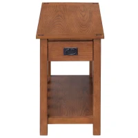 HomCom 24" Wooden Side Accent End Table with Drawer, Tray, and Storage Shelf(m-6)