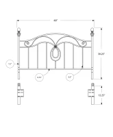Monarch 60" Arched Scroll Vertical Slat Black Finish Metal Motif Headboard - Fits Full or Queen Size Bed Frame(m-4)