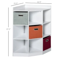 HOMCOM Corner Shelf Storage Cabinet Toy Box(m-3)