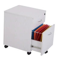 HOMCOM Two Drawer A4 Filing Cabinet Cupboard Office Storage Unit Lockable Rolling(m-6)