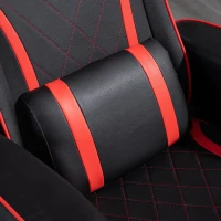 Vinsetto High Back Video Gaming Recliner with Ottoman, Racing Style PC Computer Office Chair, Swivel with Headrest & Lumbar Support, Adjustable Height, Black/Red(m-11)
