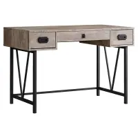 Monarch 48" Contemporary Industrial Reclaimed Wood-Look and Metal Writing Desk - Taupe / Black Metal(m-1)