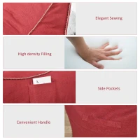 HOMCOM Bean Bag Chair, Stuffed Large Lounger for Indoors, Includes Washable Cover, Side Pockets and Backrest, for Kids and Adults, Wine Red(m-6)