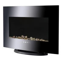 HOMCOM Wall Mounted / Free Standing Electric Fireplace 750W/1500W Black(m-1)