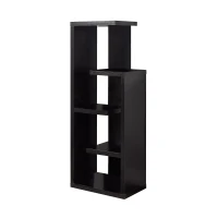 Monarch 48" Modern 5-Tier Open Concept Display Shelves Wood Grain-Look Bookcase - Cappuccino Brown Finish(m-1)