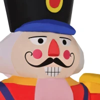 HOMCOM 8 ft. Christmas Inflatable Solider Playing Drums, Outdoor Blow-Up Holiday Yard Decoration with LED Lights Display(m-13)