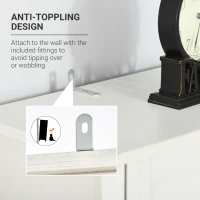 HOMCOM Computer Desk with Hutch, Home Office Workstation with Storage Shelves Drawers Cabinets, White(m-5)