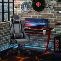 Vinsetto Gaming Chair Racing Style Ergonomic Office Chair High Back Computer Desk Chair Adjustable Height Swivel Recliner with Headrest and Lumbar Support, Grey(m-8)