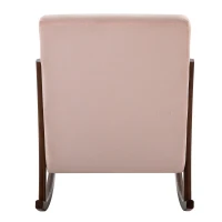 HOMCOM Upholstered Rocking Armchair with Wood Base and Linen Fabric Padded Seat for Living Room, Pink(m-11)