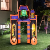 HOMCOM 10’ Halloween Inflatable Archway Indoor Outdoor Decoration - Frankenstein Haunted House(m-7)