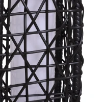 Outsunny Garden Solar Powered LED Rattan Floor Lamp Outdoor Decorative Deck Standing Lantern Yard Wicker Path Lights(m-7)