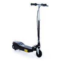 Qaba 120W 33.9"-37.8" Folding E-Scooter Battery Powered Kids Bike w/ Led BK(m-2)