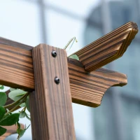 Outsunny 85" Wooden Garden Arbor for Wedding and Ceremony, Outdoor Garden Arch Trellis for Climbing Vines, Fir Wood, Carbonized Color(m-9)