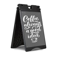 Vinsetto 22" x 28" Plastic Folding A-Frame Sandwich Board Sidewalk Sign with Weighted Tank & Weatherproof Design, Black(m-1)