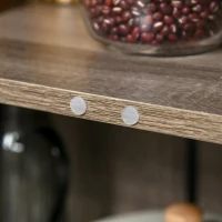 HOMCOM Accent Sideboard, Serving Storage Buffet Cabinet with 2 Open Components, Glass Door Coffee Bar Cabinet and Adjustable Shelf, Oak(m-13)