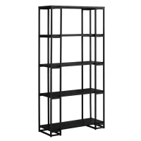 Monarch 60" Contemporary Open Concept 4 Shelf Bookshelf - Black(m-1)