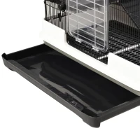 PawHut Spacious Rolling Small Animal Cage, Rabbit Pet Play House with Platform Ramp, Ideal for Indoor Play & Comfort(m-12)