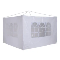 Outsunny 2pc 9.6'L x 6.3'H Canopy Gazebo Side Panel Party Tent Outdoor Shelter Side Panel Wall with Straps White(m-2)