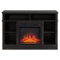 HOMCOM Electric Fireplace TV Stand Console for TV's up to 50", Living Room Storage Cabinet, Entertainment Center with Adjustable Shelves, 6 Cubby Storage and Cable Management, Espresso(m-10)