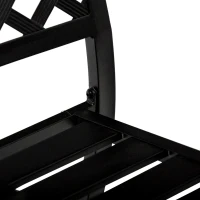 Outsunny 5-Piece Outdoor Patio Square Table Dining Set with 4 Stackable Chairs, Durable Steel Design, & Middle Umbrella Hole of 1.65'' or 1.5''(m-13)