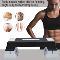 Soozier Aerobic Stepper 3-Level Riser Fitness Cardio Workout Steps 4.7" - 6.7" - 8.7"(m-5)
