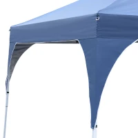 Outsunny 10'x10' Easy Pop-Up Party Tent 2 Tire Top Outdoor Activity Gazebo Canopy Sun Shade Fair Event Instant Shelter Vented Roof w/ Carrying Bag Blue(m-10)