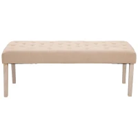 HOMCOM Modern Simplicity Household Bed End Footstool with Soft Sponge Cushion  52" W  Beige(m-8)