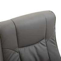 HOMCOM Adjustable Leisure Recliner Chair and Ottoman Set with Swiveling Base, Faux Leather, Grey(m-13)