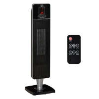HOMCOM Compatible for HOMCOM Ceramic Tower Heater, Oscillating Space Heater with Remote Control, 8h Timer, Tip-Over and Overheat Protection for Home and Office, 750W/1500W, Black HOMCOM 820-250V81(m-2)