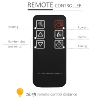 HOMCOM 45.25" W x 36.5" H Electric Fireplace Mantel TV Stand, Media Console Center Cabinet with 2 Cabinets with 2 Adjustable Shelves, and Remote Control, White(m-8)