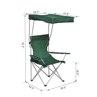 Outsunny Folding Canopy Chair Outdoor Camp Picnic Portable Armchair Sunshade(m-3)