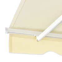 Outsunny 12' x 10' Patio Motorized/Manual Retractable Awning Outdoor Sun Shade Shelter Deck Remote Control Canopy, Beige(m-10)