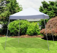 Outsunny 8x8ft Pop Up Tent Outdoor Canopy Event Sunshade Shelter w/ Slant Leg and Carrying Bag, White(m-1)