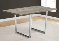 Monarch 59" x 36" Rectangular Reclaimed Wood-Look Finish Chrome Metal Leg Modern Dining Table - Dark Taupe(m-3)