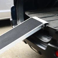 PawHut 72" Portable Bi-Fold Folding Vehicle Pet Ramp for Large Dog or Animals with Safety Lock & Convenient Carry Handle(m-5)