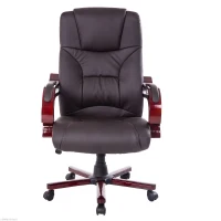 HOMCOM PU / Wood High-Back Executive Swivel  Computer Office Chair, Brown (m-5)