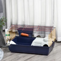 PawHut Small Animal Cage Deluxe Pet Habitat Rolling Rabbit Hutch for Bunny Guinea Pig Pet Mink Chinchilla with Detachable Stand Storage Shelf Accessories(m-8)