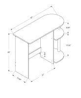 Monarch 32" Modern Wood Juvenile Computer Desk with Storage Shelves - White(m-4)