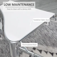 HOMCOM Modern Adjustable Bar Stool Pub Chair, Swivel Dining Stool with Gas Lift, Steel Base, Breathable Fabric Seat for Kitchen Island Counter, White(m-6)