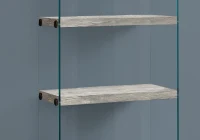 Monarch 60" H Bookcase with 4 Shelves and Glass Side Pannels - Grey Reclaimed Wood-Look / Tempered Glass(m-3)