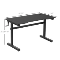 Vinsetto Height Adjustable Standing Desks Manual Lift in E-sports Style for Home Office(m-3)