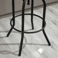 HOMCOM Set of 2 Swivel Mid-Back Barstools, Industrial Style Kitchen Stool Wooden Seat Armless with Adjustable Height ,Steel Frame(m-18)