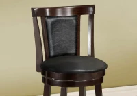 Monarch 2 Piece 43" PU Leather Padded Seat Bar Height Swivel Wooden Barstool Set - Cappuccino Brown(m-3)