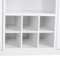 HOMCOM Kitchen Island Utility Cart on Wheels with Large Counter, 2 Spacious Drawers & Storage Cabinets, & Wine Storage(m-11)