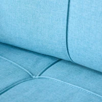 HOMCOM Convertible Accent Chair Single Sofa with Upholstered Fabric Cushion and Steel Legs for Compact Living Room, Blue(m-8)