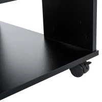 Open Box HomCom 33” Wooden Rolling 5 Shelf Media Center Display Storage Cart - Black(m-9)